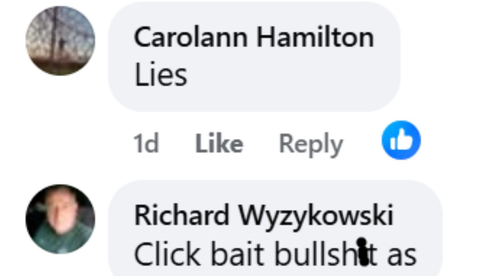 Social media users react to Radar Online's headline on Travolta. (Image via Facebook)